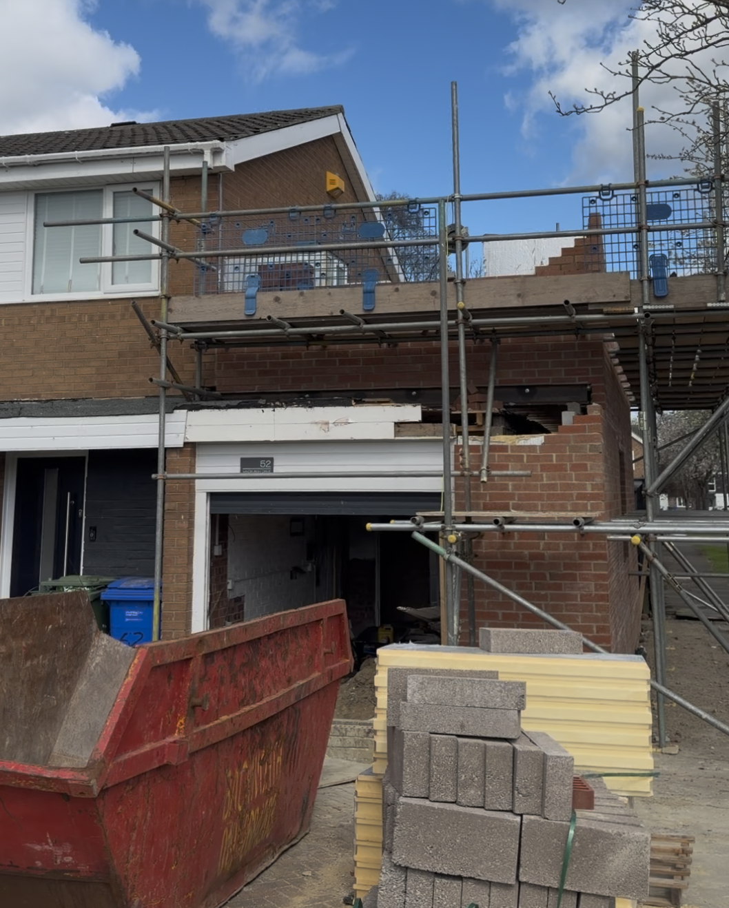 Home extension project photo showing an extension build and renovation stage